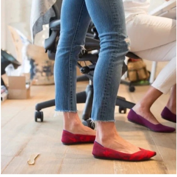 Rothy’s The Point Red Camo Pointed Toe Flats (Retired Print) - Picture 3 of 12